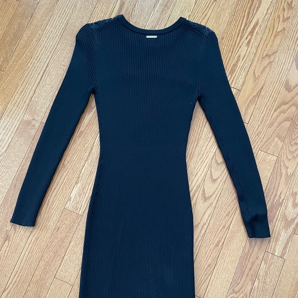 MICHAEL by Michael KORS Black Sweater Dress with Lace detailing - Picture 2 of 6